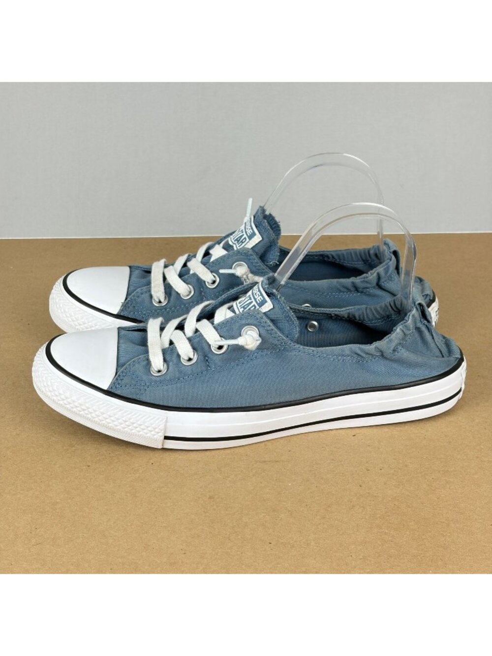 Converse Shoreline Elastic Heel Sneakers Womens 10 Slate Blue White Casual